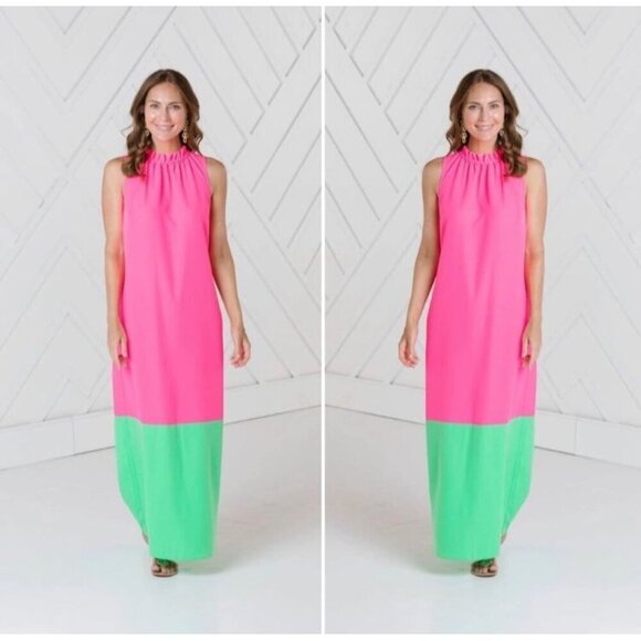 Sail to Sable Ruffle Neck Emma Maxi Dress Hydrandea Blue $248 Women’s XL - Picture 6 of 12